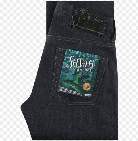 12 - 5oz - seaweed selvedge - super guy - pocket PNG format with no background