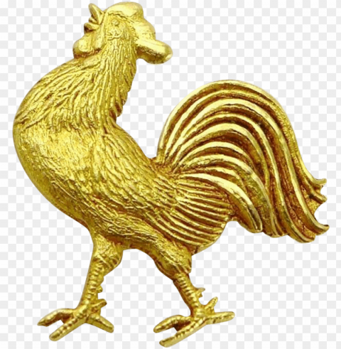 14k gold rooster stick pin stickpin offered by purrfect - gold rooster Transparent Background Isolated PNG Design