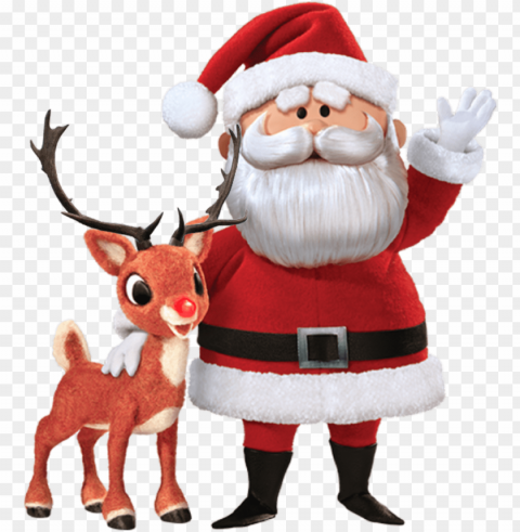 16 days ago - santa claus and rudolph the red nosed reindeer cartoo Isolated Artwork in Transparent PNG