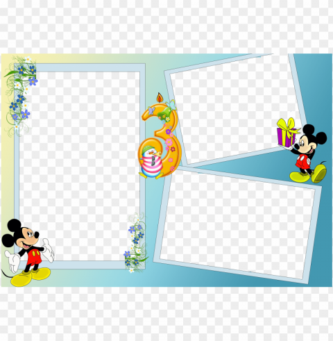 18 molduras para convites e fotos de festas de aniversário - mickey mouse Transparent background PNG photos