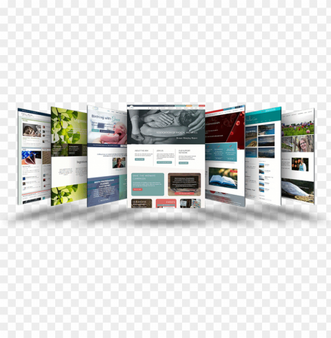 1st 4 media website design examples floating image - creative web design ad Clear Background PNG Isolated Item