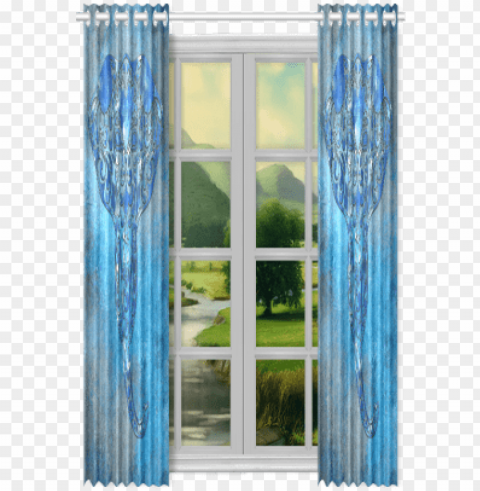 1x harry potter gryffindor polyester window curtain Isolated Object with Transparent Background in PNG
