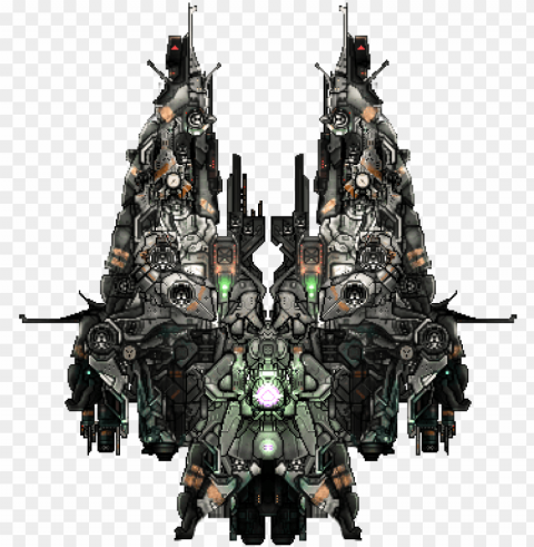 2 3 4 enemy spaceship 5 6 bullet - top down view spaceshi Isolated Artwork with Clear Background in PNG
