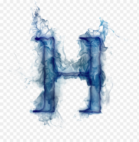 Blue Smoke Letter H PNG image with no background PNG transparent with Clear Background ID f95367e9