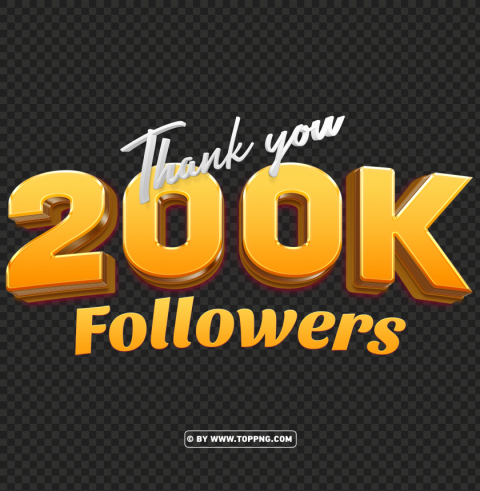200k followers gold thank you PNG download free