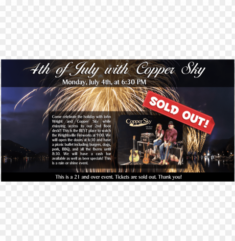 2016 july 4th slider sold out - flyer Clear Background PNG with Isolation