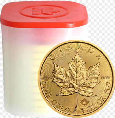 2018 canadian maple 1oz gold coins in tube - gold maple leaf 2018 PNG clear images