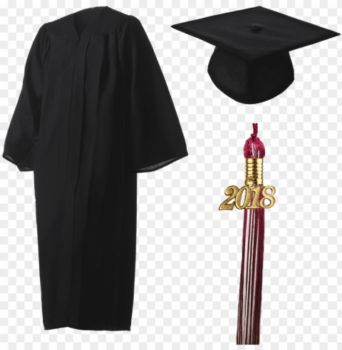 2018 graduation black cap gown & tassel - navy blue graduation gowns PNG Image Isolated on Transparent Backdrop