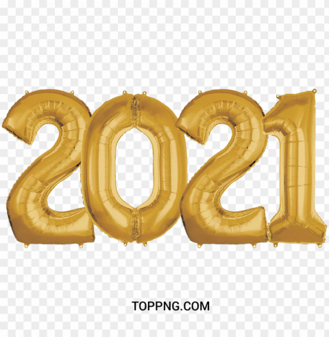 2021 balloon gold color PNG files with clear background variety