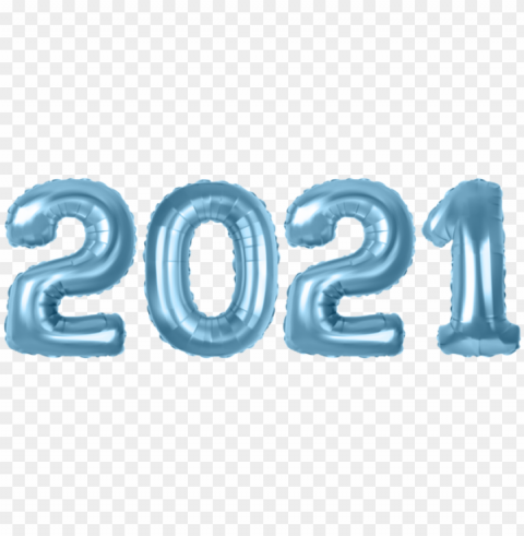 2021 blue baloons Isolated Element in Clear Transparent PNG