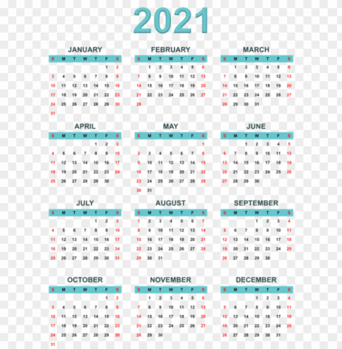 2021 blue calendar Isolated Character in Transparent PNG Format