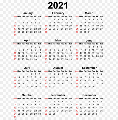 2021 calendar HighResolution Transparent PNG Isolated Element