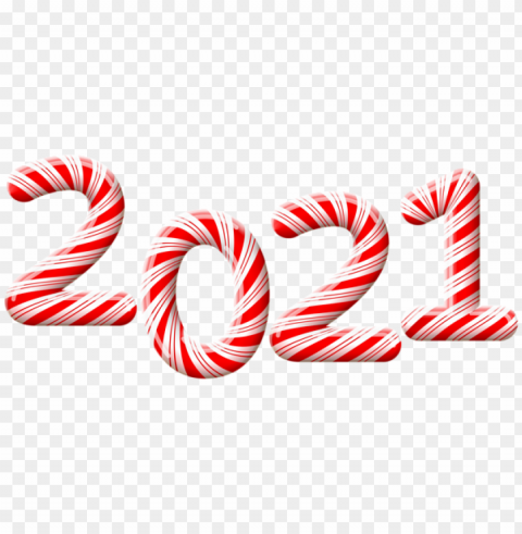 2021 candy cane clipаrt Isolated Design Element on Transparent PNG
