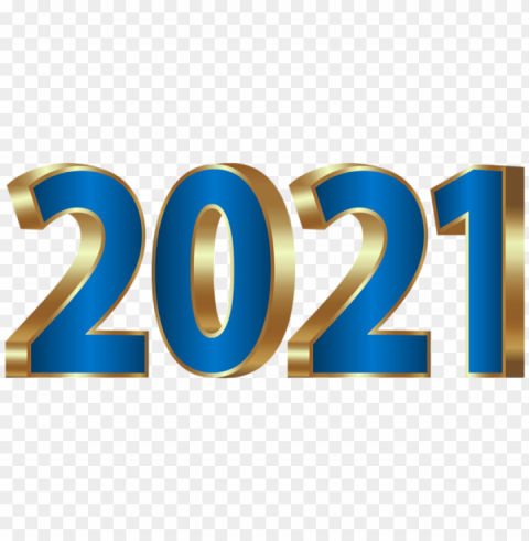2021 gold and blueimage Isolated Design Element in HighQuality PNG