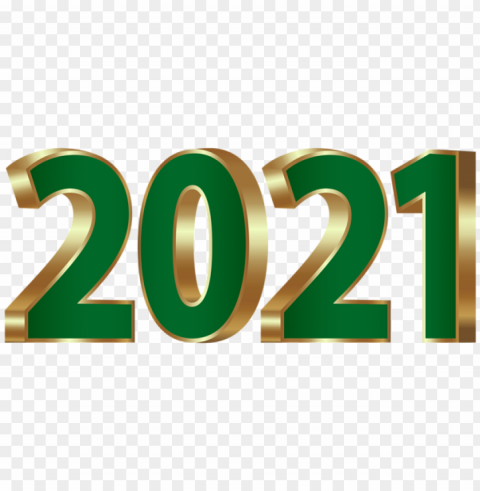 2021 gold and greenimage Isolated Design Element in HighQuality Transparent PNG