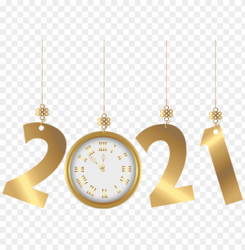 2021 hanging gold transparentpng image Isolated Graphic on Clear PNG