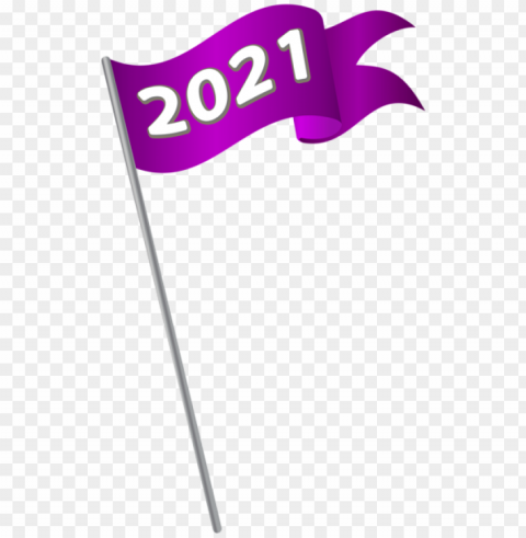 2021 purple waving flag Isolated Item on Clear Transparent PNG