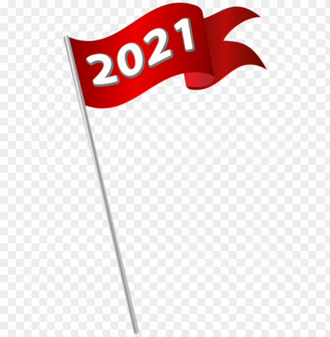 2021 red waving flag Isolated Item in HighQuality Transparent PNG