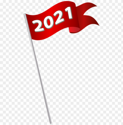 2021 Red Waving Flag Isolated Item In HighQuality Transparent PNG