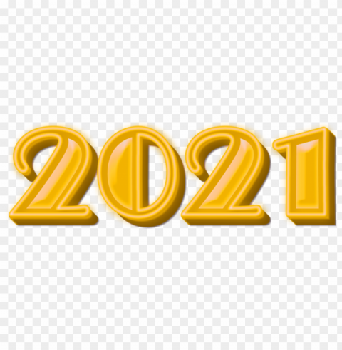 2021 Yellow Isolated Graphic With Transparent Background PNG