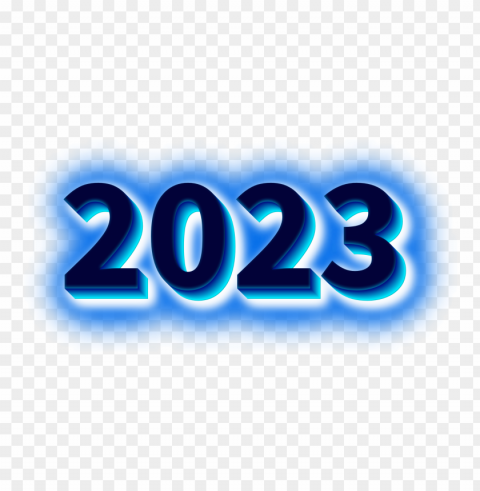 2023 3d text with blue glow PNG images for personal projects