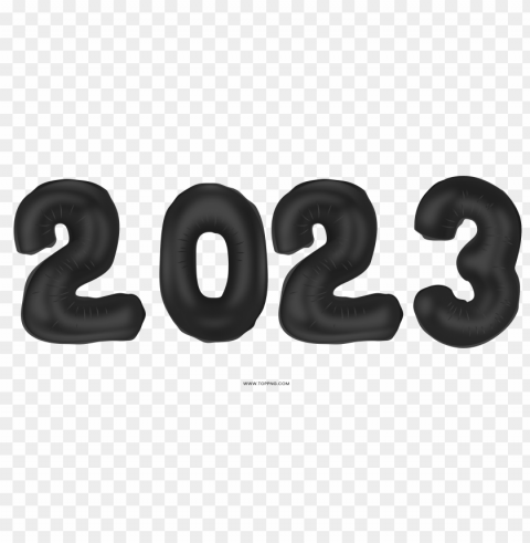 2023 black numbers balloon Clear PNG pictures bundle