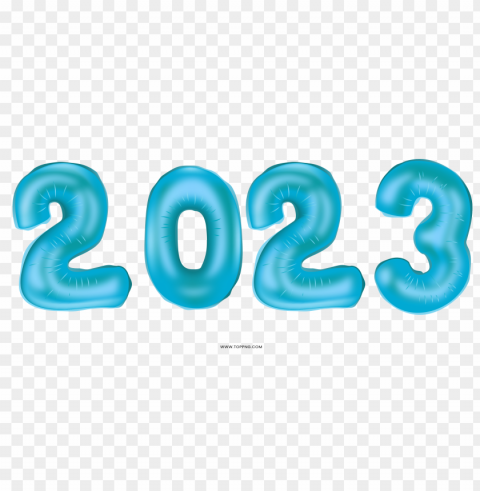 2023 blue numbers balloon Clear PNG pictures broad bulk