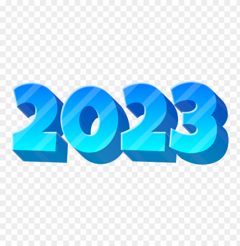 2023 blue space 3d text Clean Background Isolated PNG Illustration