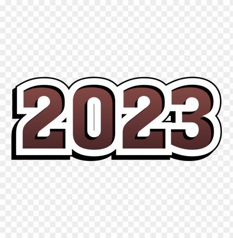 2023 Brown Text Clean Background Isolated PNG Design