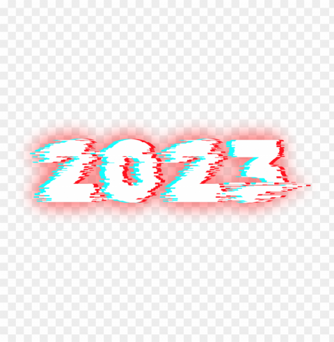 2023 glitch effect on text PNG images with alpha channel selection