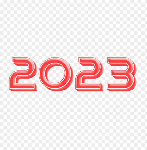 2023 glossy red text logo file Clear Background Isolated PNG Icon