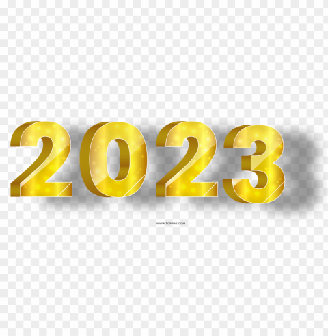 2023 Gold 3D Text Numbers Clear PNG pictures comprehensive bundle