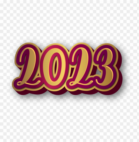 2023 golden font happy birthday text PNG images with alpha transparency diverse set