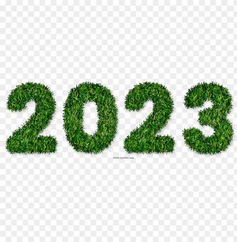 2023 grass numbers ClearCut Background Isolated PNG Design
