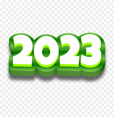 2023 green apple effect 3d text Clear PNG graphics free