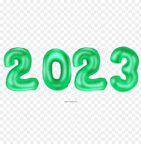 2023 green numbers balloon Clear PNG pictures compilation