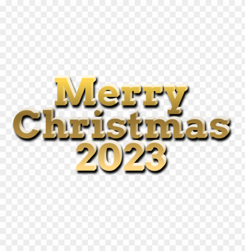 2023 merry christmas 3d gold text hd PNG Graphic Isolated on Clear Background Detail
