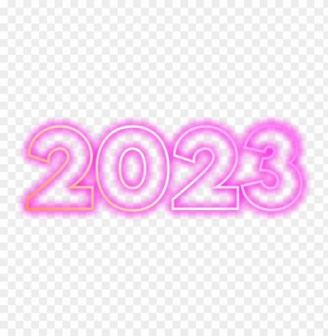 2023 neon style clipart Clear PNG image - Image ID 1138a696