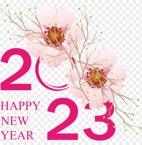 Happy New Year 2023 Christmas Clip Art Isolated Subject in Transparent PNG