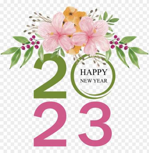 Happy New Year 2023 Isolated Subject in Transparent PNG Format