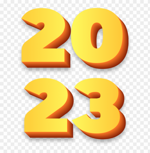 2023 orange 3d text Clear PNG images free download
