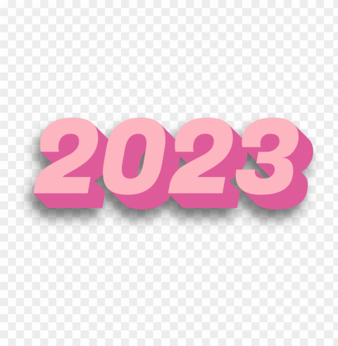 2023 pink 3d text Clear background PNG graphics