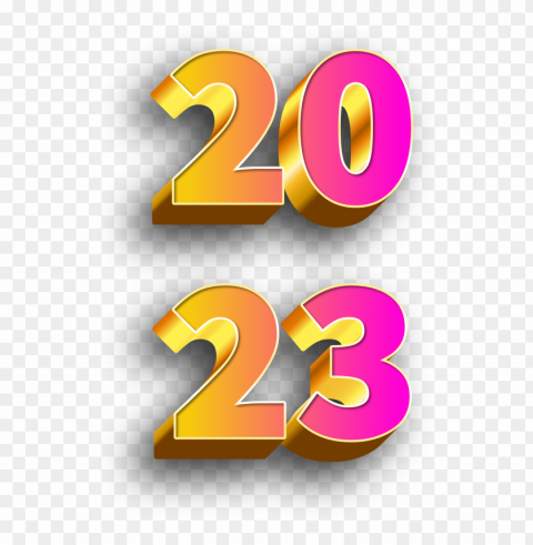 2023 pink and golden 3d text images with transparent background Clear PNG pictures comprehensive bundle