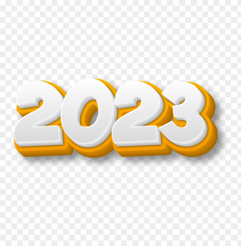 2023 white yellow 3d text PNG images with no attribution