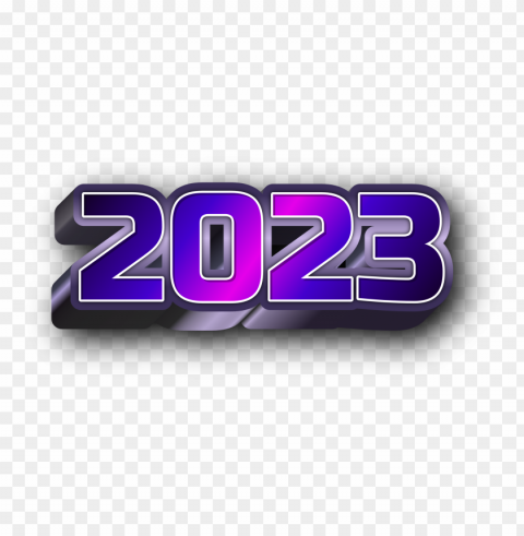 2023 purple and blue 3d text effect PNG images with no background comprehensive set