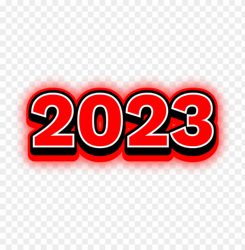 2023 red text effect PNG images with no background needed