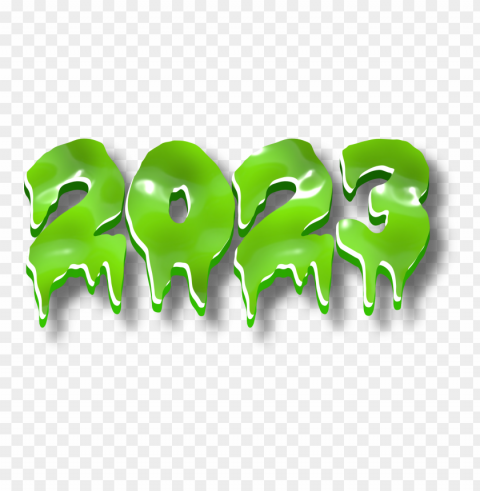 2023 slime text style green color PNG images with no fees