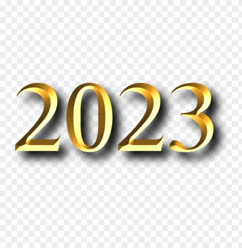 2023 text with golden effect PNG images with no royalties