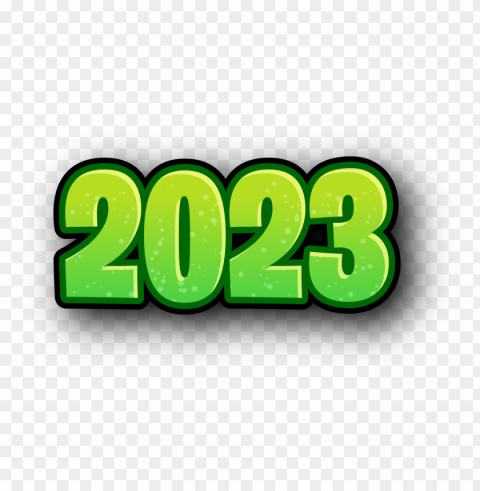 2023 video game style green text PNG images with transparent backdrop