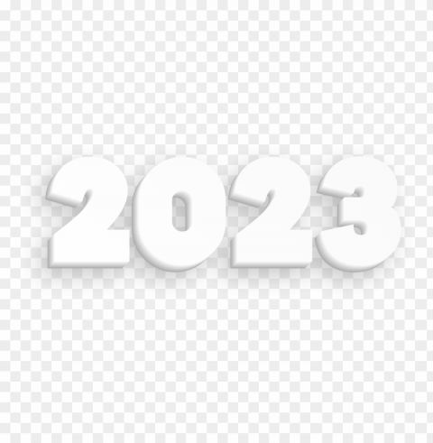 2023 white color minimalist 3d text PNG images with transparent canvas assortment